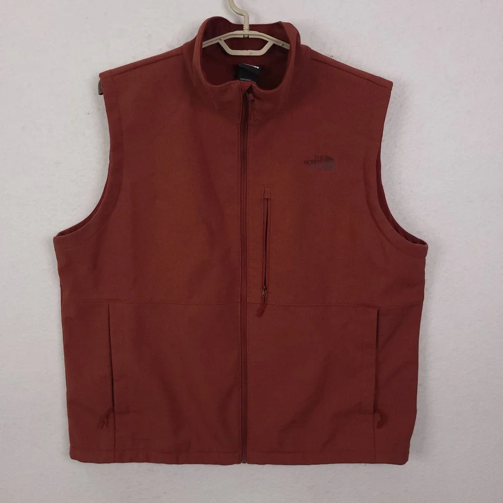 The North Face Apex Bionic Vest Mens XXL Rust Brown Windproof Softshell WindWall